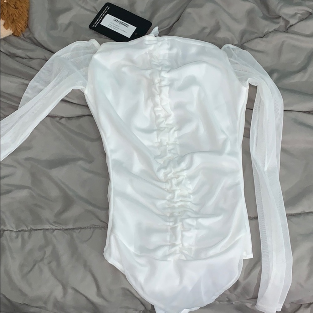 Mesh long sleeve bodysuit